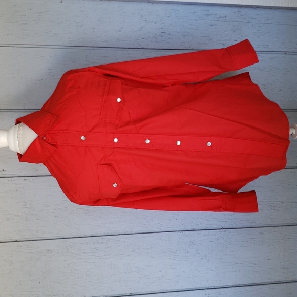 Vintage Red Western Shirt/ Pearl Snap/ Button Down - Picture 2 of 11